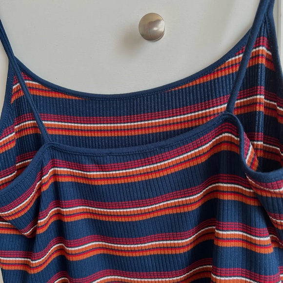 Forever 21 stripped tank top in the colors blue, red, and orange in a size M - Picture 4 of 5